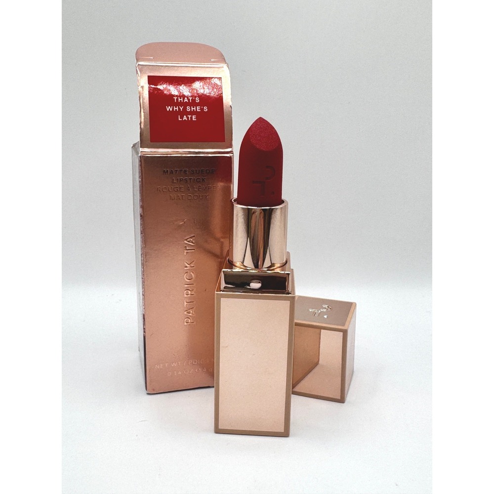Patrick Ta Matte Suede Lipstick Thats Why Shes Late NEW